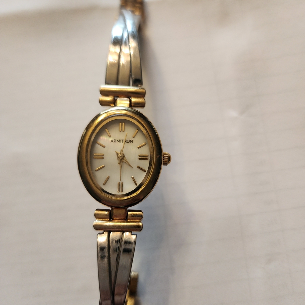 Vintage Armitron Women's Gold and Silver Watch